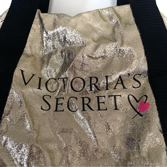 Victoria’s Secret Gold Duffel Bag Gym Bag - Picture 4 of 8